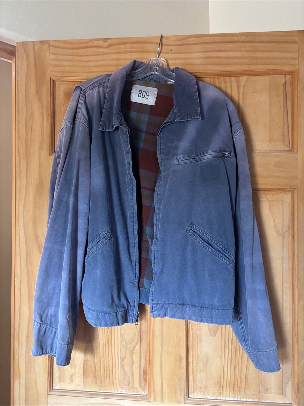 Urban Outfitters Men's Blue Casual Zip-Front Jacket